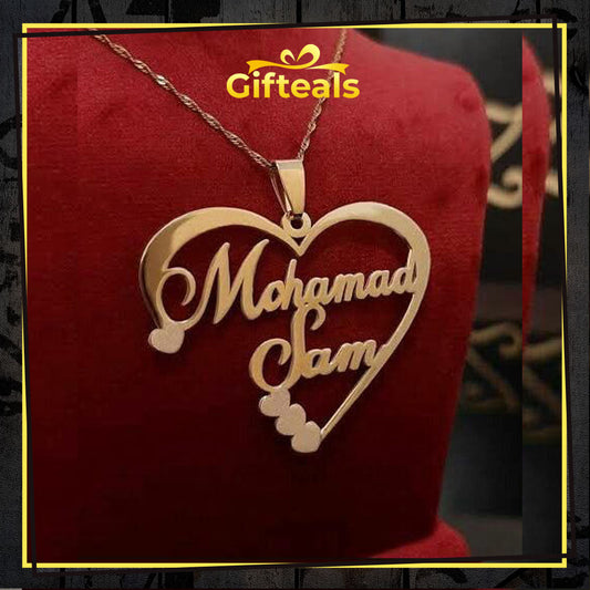 Arabic Style Couple Name Necklace Gifteals