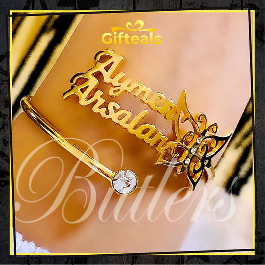 Butterfly Style Name Bangle Gifteals
